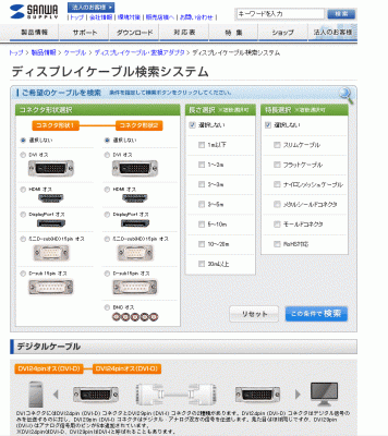 ディスプレイケーブル検索システム